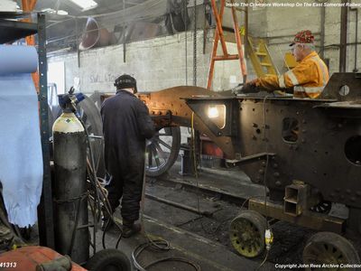 2015. Ivatt 41313 undergoin restoration in the workshop.